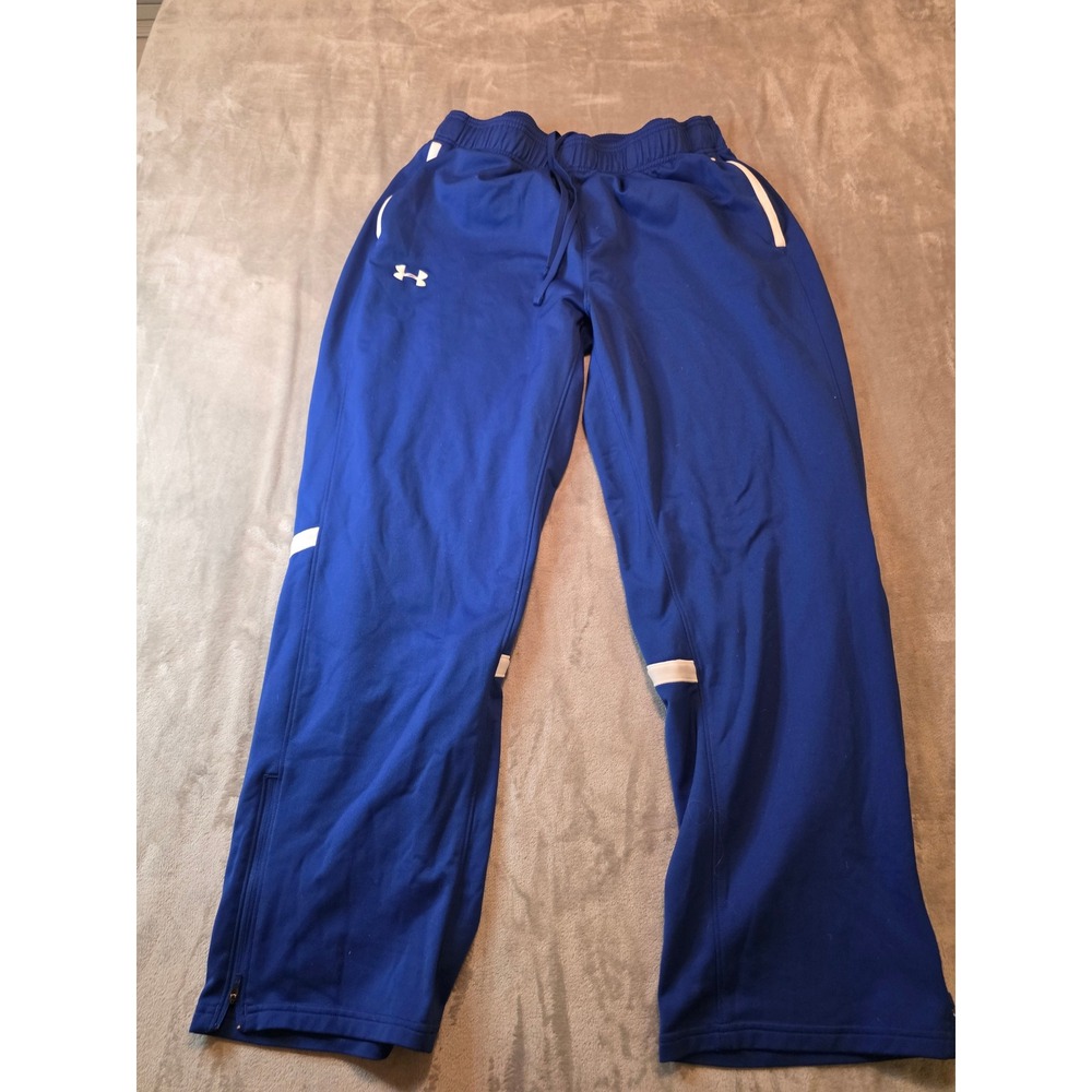 Under Armour Track Pants Mens XL Blue All season gear Loose fit Ankle Zip